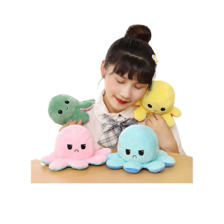 Kiddymall C105 ตุ๊กตาปลาหมึก ตุ๊กตา Reversible Flip octopus ตุ๊กตา ของเล่น ของขวัญเด็ก พลิกกลับด้านปลาหมึก ตุ๊กตาสัตว์น่ารัก