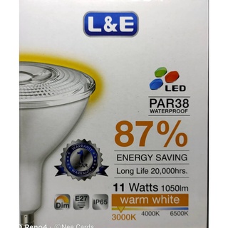 LED Par38 11W 3000K 1050lm 25D Dim IP65 E27 L&amp;E