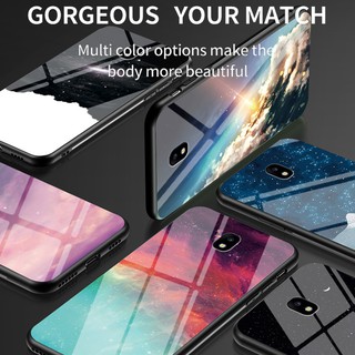 Samsung J2 J5 J7 Prime 2 J3 J5 J7 Pro J330 J530 J730 J5 J7 2015 Galaxy Case Starry Sky Painting Glass Casing ปลอก