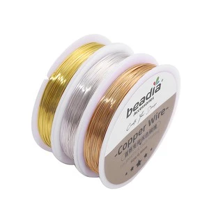 ลวดทองแดงสีคงทนสำหรับร้อยลูกปัด ขนาด 0.3-0.68 มม. สำหรับ DIY งานเครื่องประดับและงานคราฟต์
