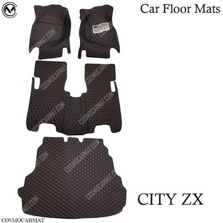 พรมรถ ซิตี้ City ZX ใหม่  พรมรถยนต์ 6D HONDA - CITY ZX รุ่นTOP ปี1996-2007  *[เต็มคัน] เข้ารูป