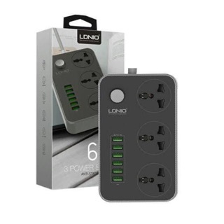 ปลั๊กไฟ LDNIO SC3604 พร้อมปลั๊ก AC 3 ช่อง + พอร์ต USB 6 พอร์ต