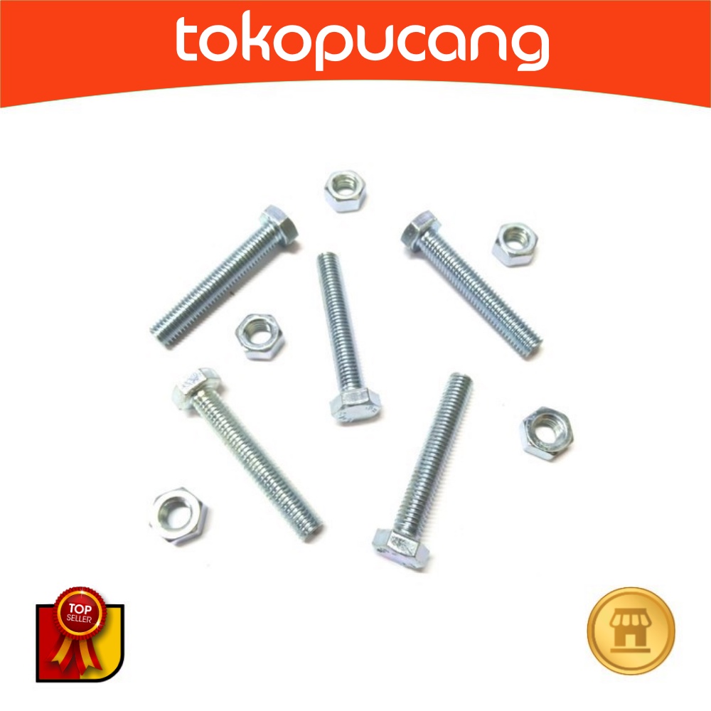 B/N M6 x 30 (White Milli Nut Bolt M 6 x 30, BN M6x30) - P1.00