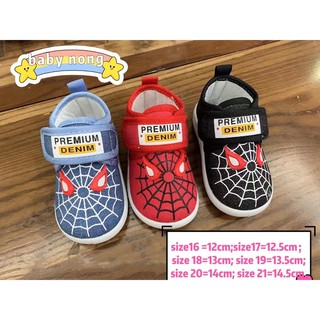 Baby nong  รองเท้าผ้าใบสไปเดอร์แมน  รองเท้าเด็ก รองเท้าสำหรับเด็กหัดเดิน Spiderman Shoes 3สี6ไซด์ สำหรับเด็ก0-3ปี