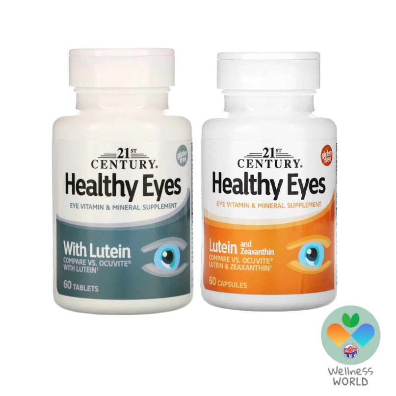 [พร้อมส่ง] 21st Century Healthy Eyes Lutein &amp; Zeaxanthin 60 แคปซูล และ Healthy Eyes with Lutein, 60 เม็ด - ลูทีน