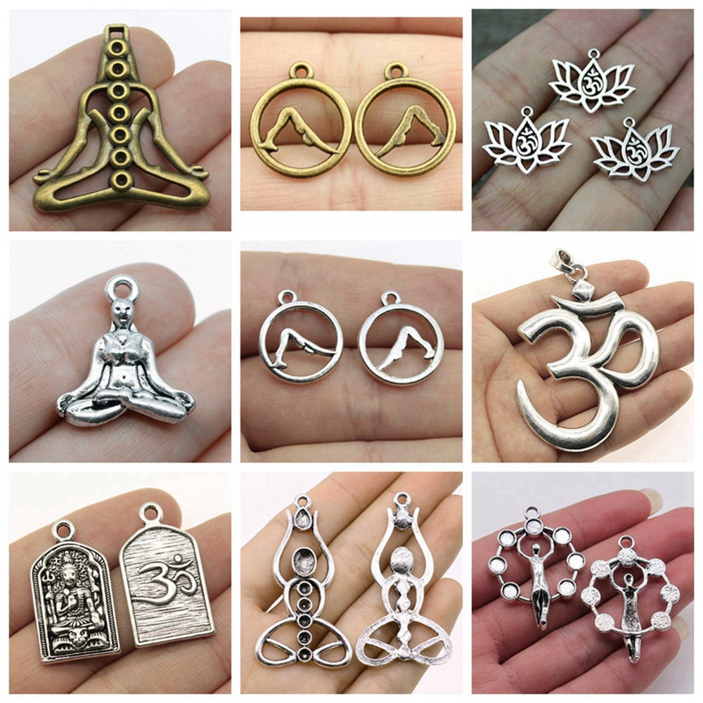 Om Yoga Charms สําหรับเครื่องประดับทํา Diy ทําด้วยมือ