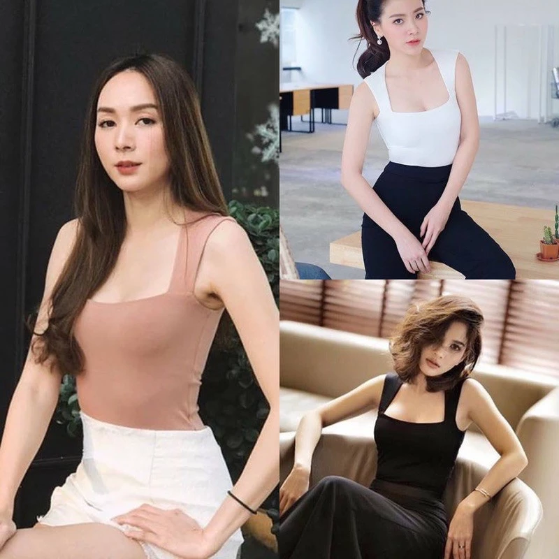 MNV STUDIO เสื้อกล้ามคอเหลี่ยมเรย่อนใส่แล้วสวยดูแพงมากแมทช์กับอะไรก็เข้า🔥🥰ปังทุกรุกใส่ได้ทุกวานเนื้อผ้าเรย่อนยืดได้เยอะ