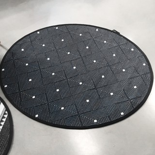 PDM เสื่อกลมอเนกประสงค์  ลาย Ease (Round) Black-White 120x120 cm. เสื่อ เสื่อตกแต่ง เสื่อแทนพรม เสื่อแต่งบ้าน