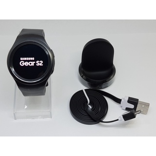 นาฬิกา SAMSUNG GEAR S2 SM-R720 BLACK CASE GRAY พร้อมแท่นชาร์จ และสายชาร์จ (สภาพใหม่) NO.195