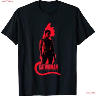 2022 The Batman Selina Kyle Cat Silhouette T-Shirt แบทแมน เสื้อยืดผู้ชาย ดพิมพ์ลาย ดผ้าเด้ง คอกลม ความนิยม sale