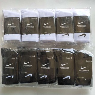 2020 NIKE ถุงเท้ายาวผ้าฝ้ายระบายอากาศได้ดี 42-46 แพ็ค3 คู่ (แถมฟรีกล่อง)