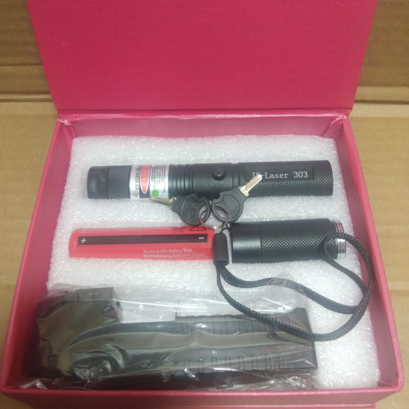 ไฟฉายเลเซอร์แรงสูง Laser-JX303 แสงสีแดง/แสงสีเขียว