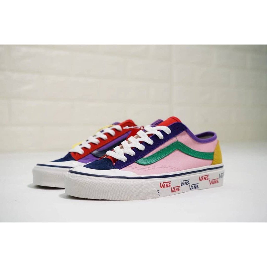 รองเท้าvans 36 patchwork multi size36-41 รองเท้าผ้าใบ รองเท้าลำลอง