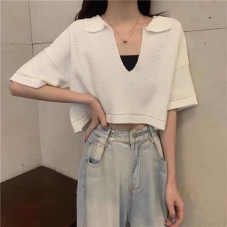 📌 ใช้โค้ด  R2SEPDVB เหลือ 0 บาท!!📌 เสื้อครอป ผ้ายืด สุดเท่