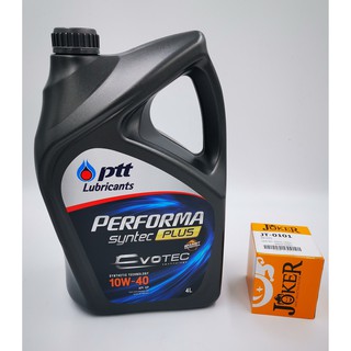 PTT Performa Synthc Plus EVOTEC 10W40 ขนาด4 ลิตร+กรองน้ำมันเครื่อง TOYOTA 16วาล์ว JOKER