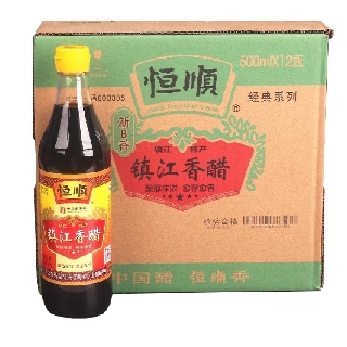 [ยกลัง 500ml x 12] ขายส่ง น้ำส้มสายชูดำ 镇江香醋 เหิงชุ่น 恒顺 Hengshun MalaMart