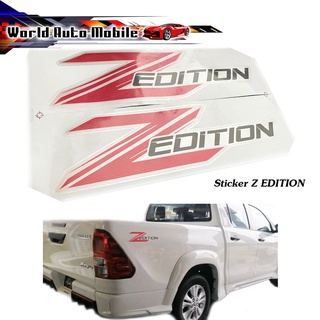 สติ๊กเกอร์ sticker Z - EDITION พื้นเทาบอล Z แดง (ตามรูป) สติ๊กเกอร์ ติด toyota hilux revo zedition