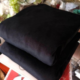 ผ้ากำมะหยี่ เวอลัว ผ้า เนื้อหนา นุ่ม หน้าเดียว สีดำ ใช้สำหรั…
