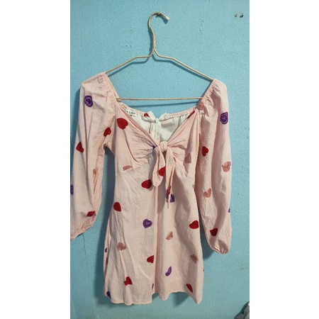 เดรสแขนยาว ผูกโบว์หน้าอก งานNuyshop