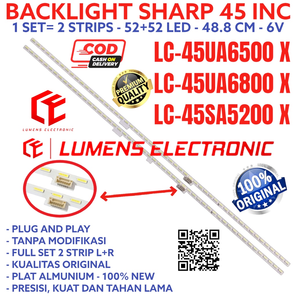 SHARP LED TV BACKLIGHT 45 IN LC 45UA6500 45UA6800 40SA5200 45UA6500X 45UA6800X 40SA5200i LC45UA6500 