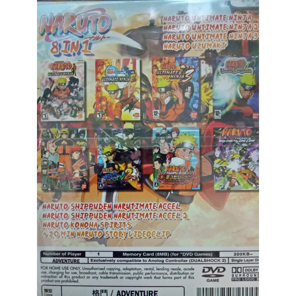 Ps2 เกมส์ Naruto Ultimate Ninja 8 in 1