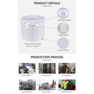Non-woven fabric Grow bag กระถางผ้า สีขาว มีหัวหิ้ว กระถางผ้าปลูกต้นไม้ ถุงปลูกต้นไม้ กระถางต้นไม้