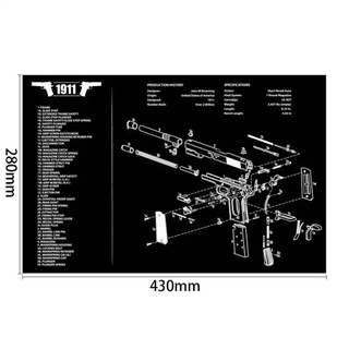 แผ่นยางรองทำความสะอาดปืน Cleaning Mat 11×17 นิ้ว แผ่นยางทำความสะอาด แผ่นรองปืน 1911 Glock Sig p365 p320  beretta smith