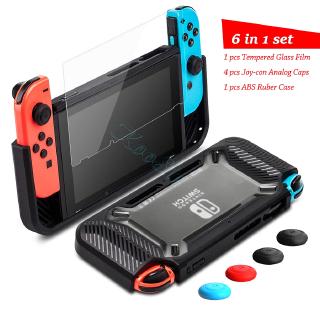 Nintendo Switch Accessories Handle Grip Case + Screen Protector Glass Film Nitend Switch Silicone Cover for NS Bag