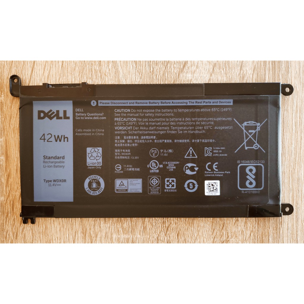 ✨ แบตเตอรี่ แบตเตอรี่โน๊ตบุ๊ค Dell WDX0R WDXOR For Dell Inspiron 13-5xxx 5368 5378 5480 5583 7368 15-5568 7000 7560 P47G