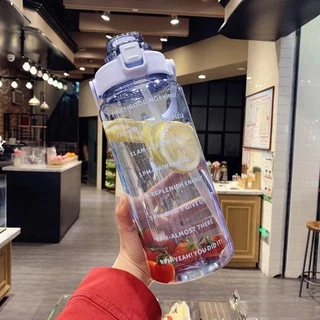 กระบอกน้ำ 2000 ml (01) สีสันสดใส ขวดน้ำพลาสติกแบบพกพา ความจุ 2ลิตร