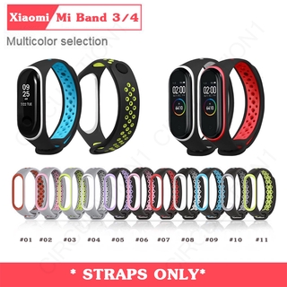 Mijobs Sport Xiao Mi Mi Band 3 4 สายรัดข้อมือสำหรับ Xiao Mi Mi Band สร้อยข้อมือซิลิโคนสำหรับ Mi Band Band3 สร้อยข้อมือสมาร์ทวอทช์ สายนาฬิกา Mi Band Miband สาย Miband3