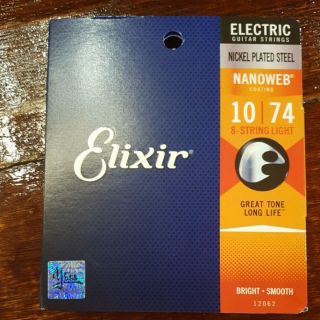 Elixir Nanoweb สายกีตาร์ไฟฟ้า 8 สาย เบอร์ 1074 แท้100% แท้ทั้งร้าน แท้ยันเงา