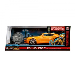 Jiada 1/24 Transformers Bumblebee First Generation โมเดลรถยนต์อัลลอย พร้อมจานรอง บรรจุกล่อง