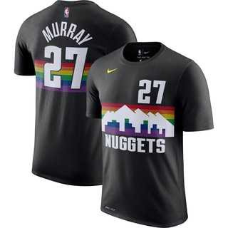 Nike เสื้อยืดบาสเก็ตบอล พิมพ์ลาย Denver Nuggets 27 Jamal Murray City สําหรับผู้ชาย