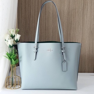 🎀 (สด-ผ่อน) กระเป๋า Tote 3 ช่อง สีฟ้าอมเขียว Honey COACH 1671 MOLLIE TOTE SV/Light Teal