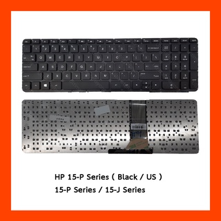 Keyboard HP 15-P Series Black US (Without Frame) แป้นอังกฤษ ฟรีสติกเกอร์ ไทย-อังกฤษ