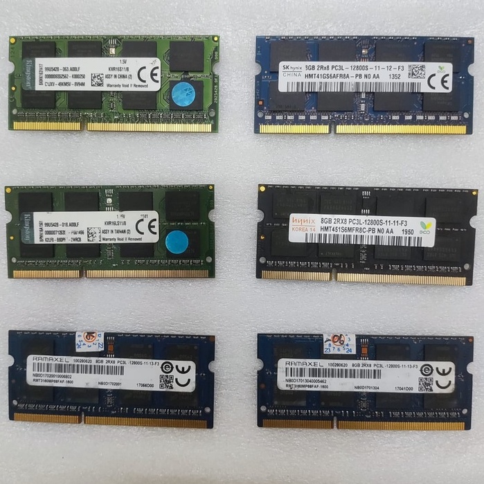 Sodimm DDR3L 8GB ยี่ห้อ Samsung, Hynix, Ramaxel, Kingstone Mix