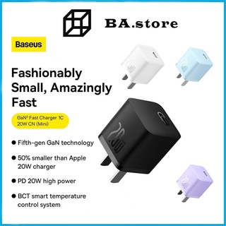 (รุ่นใหม่)หัวชาร์ท Baseus PD 20w ที่ชาร์จเร็ว GaN5 1C สําหรับ iP14 13 12 Pro Max