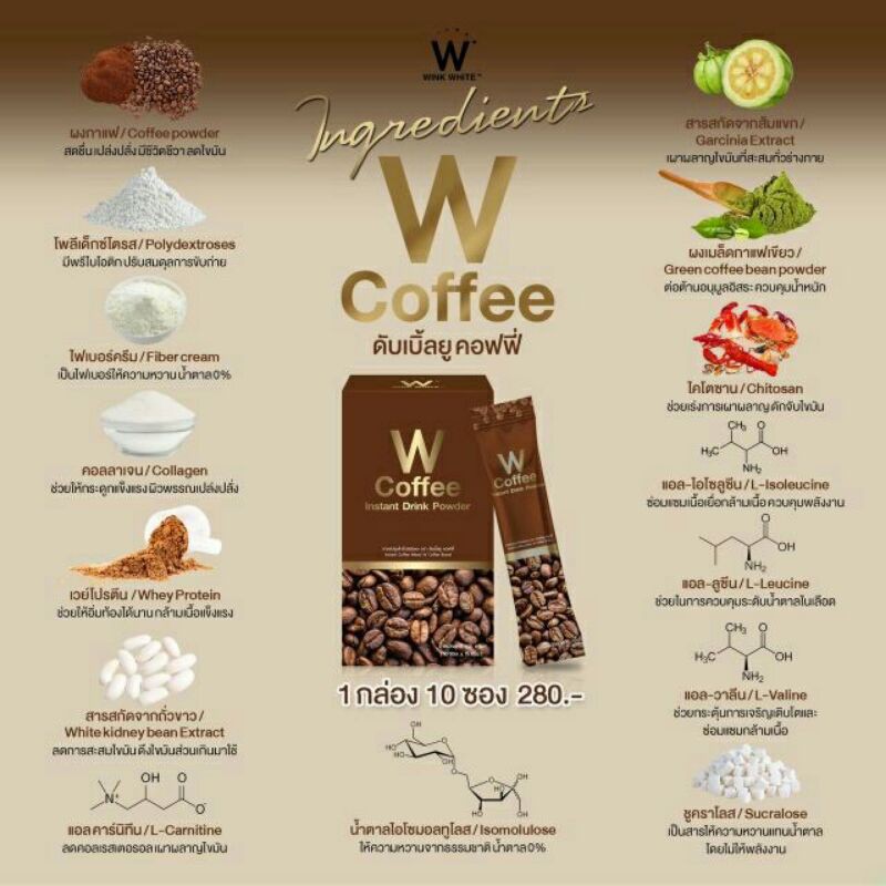 🔥W COFFEEกาแฟ แท้💯%พร้อมส่ง ส่งไว ลดหิว