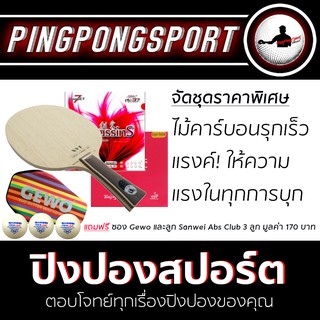 Pingpongsport ชุดไม้ปิงปองประกอบ Archer-B +ยางปิงปอง Airos AssasinS และ Tuttle Beijing4