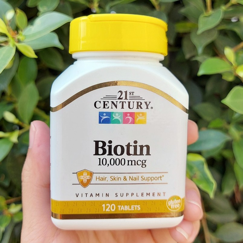 ไบโอติน Biotin 10000 mcg 120 Tablets - 21st Century