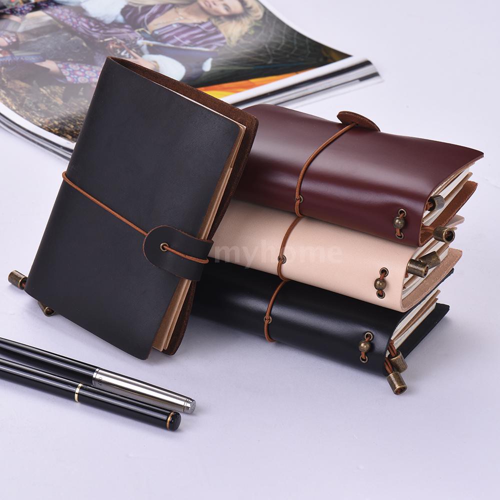 Leather Soft Cover Refillable Journal Notebook with Elastic Strap Diary ...