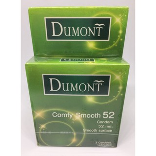 Dumont Comfy Smooth Condom ถุงยางอนามัย ดูมองต์ คอมฟี่ สมุท ขนาด 52 ผิวเรียบ ขายดี ราคาประหยัด 1 กล่อง 3 ชิ้น