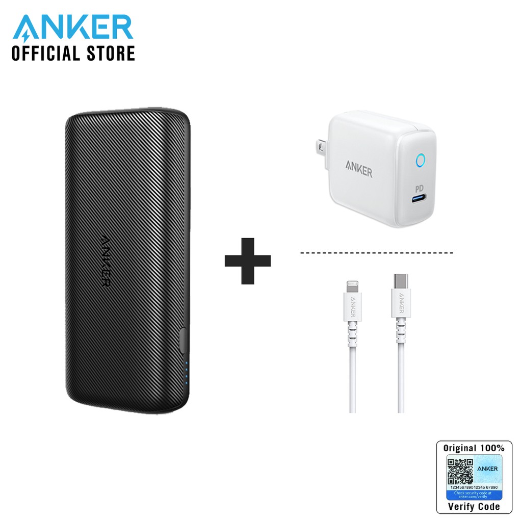 Anker PowerCore 10000 PD+(สีดำ) และ Anker PowerPort PD(สีขาว) และ Anker PowerLine Select USB-C To Li