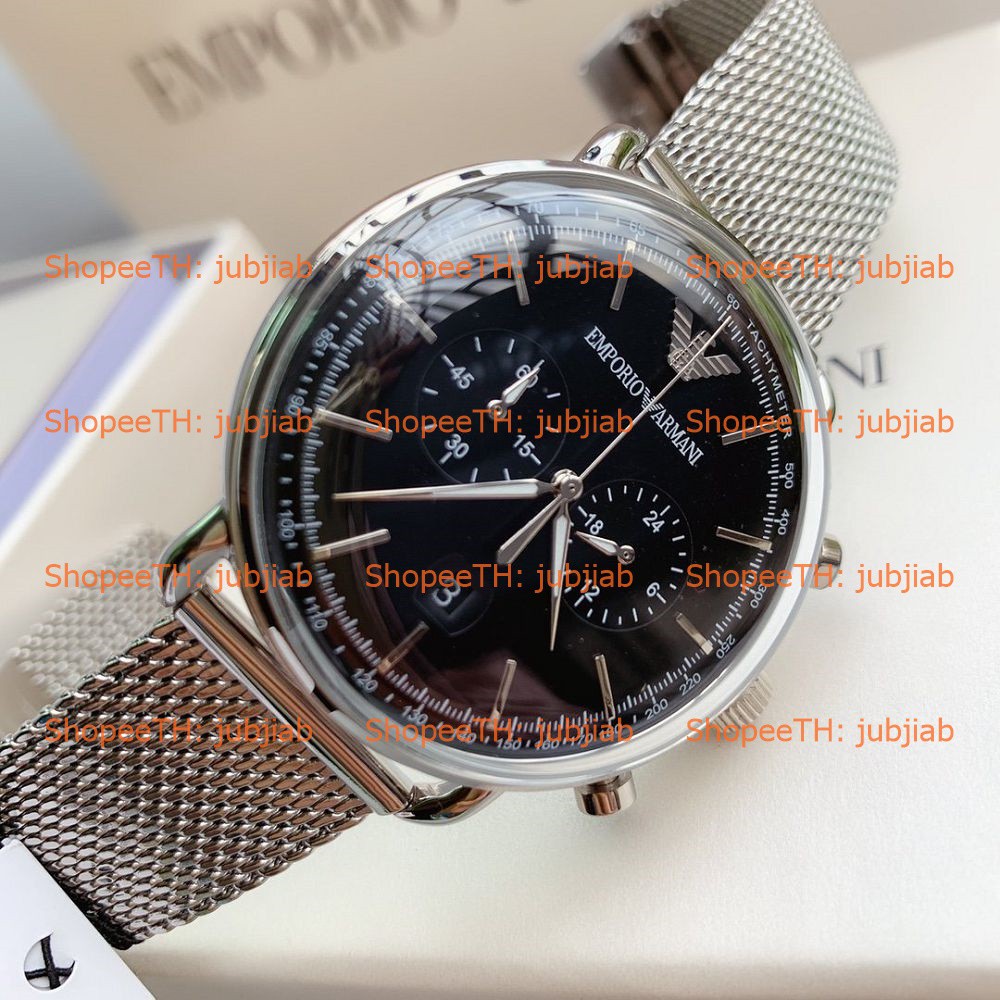 [Pre] AR11104 AR11141 AR11142 AR11169 AR11201 AR11264 43mm Aviator Mens Watch Emporio Armani นาฬิกาผ