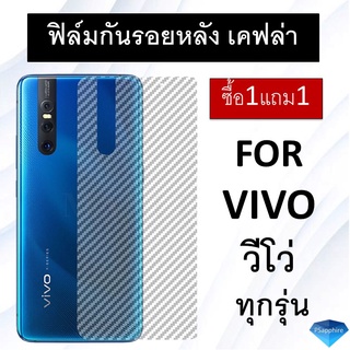 [ ซื้อ1แถม1 ] ฟิล์มกันรอยหลัง เคฟล่า VIVO ทุกรุ่น V11 / V11i / V15 / V15pro / V9 / X21 / Y91 / Y95 วีโว่