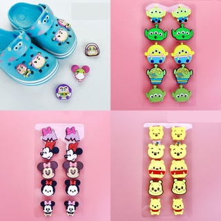 การ์ตูน Buzz Lightyear Jibbitz 10 ชิ้น Stitch Minnie Croc Jibbits ชุดมิกกี้ รองเท้า Charms Donald Duck อะนิเมะ Jibits Croc Charm Pin สําหรับเด็ก อุปกรณ์เสริมตกแต่งรองเท้า