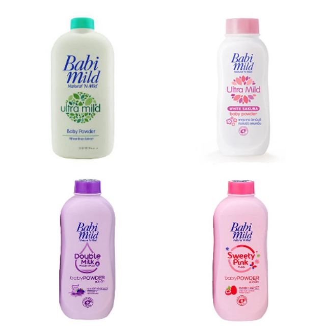 Babi Mild Baby Powder แป้งเด็ก เบบี้มายด์ อ่อนโยน สำหรับเด็ก และผู้ที่ผิวแพ้ง่าย 4 สี ขนาด 350-380 ส่งเร็ว