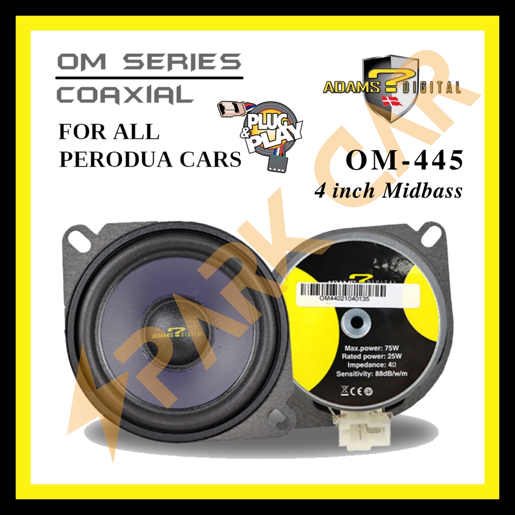 Adams Digital OEM 4 นิ้ว Plug & Play Mid Bass Speaker OM 445 สําหรับ PERODUA & TOYOTA