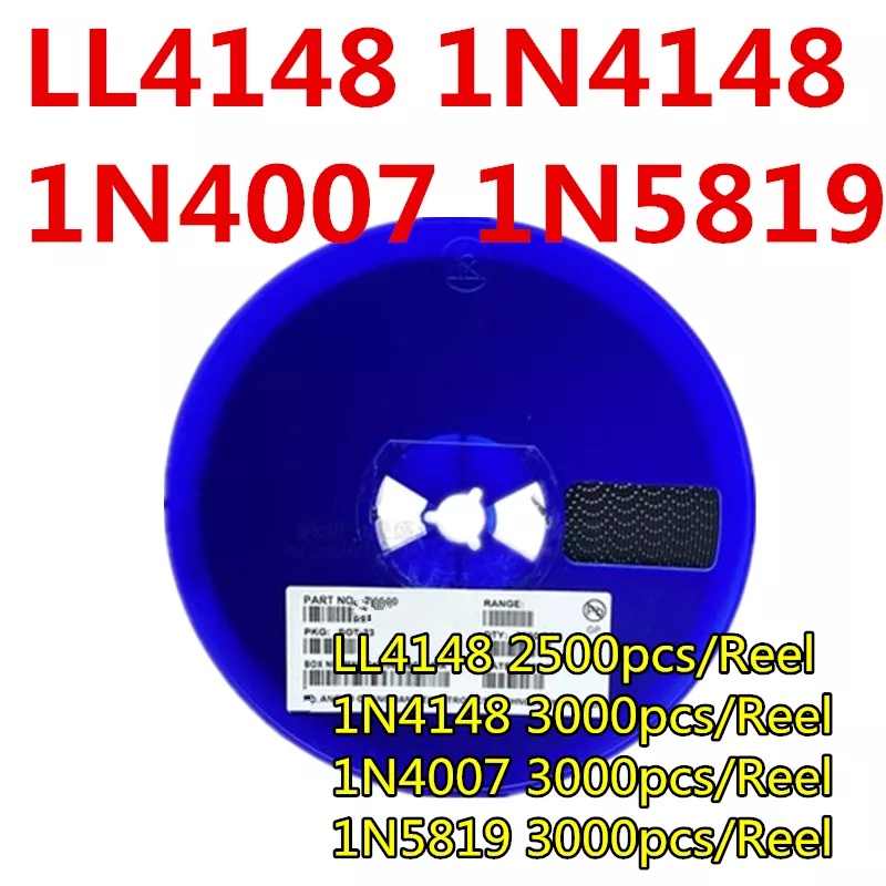 1Reel LL4148 LL34 1N4148 1N4148WS 1N4148WT T4 1N4007 1N4007W T7 A7 1N5819 1N5819WS S4 sod123 sod323 